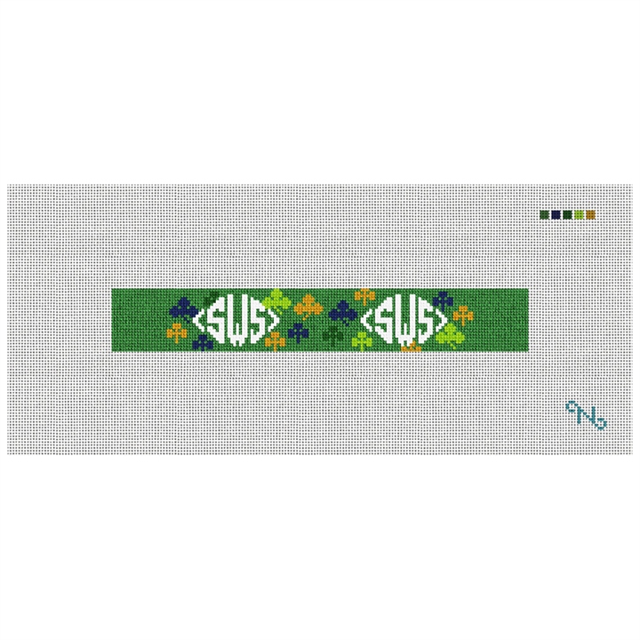 Irish Luck Needlepoint Key Fob Kit Stitched Preview