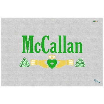 Irish Wedding Pillow Needlepoint Kit Stitched Preview