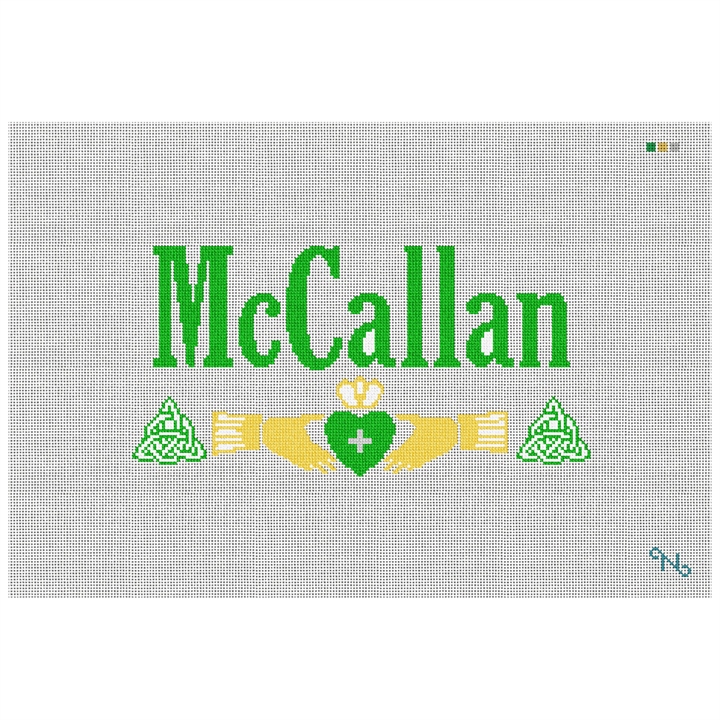 Irish Wedding Pillow Needlepoint Kit Stitched Preview
