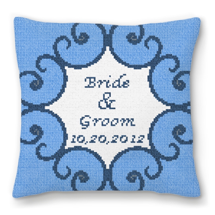 Iron Scroll Personalized Ring Bearer Pillow