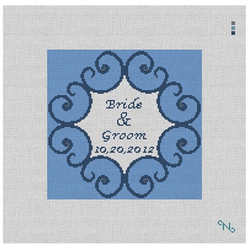 Iron Scroll Ring Pillow Needlepoint Kit