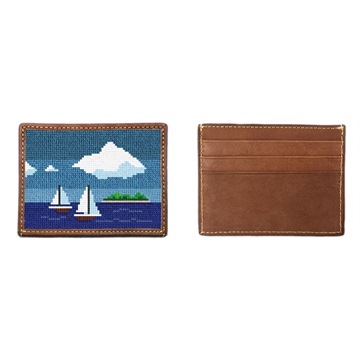 Island Sailing Needlepoint Card Wallet