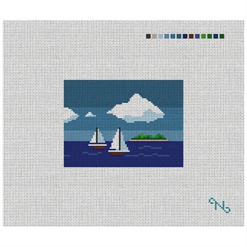 Island Sailing Needlepoint Card Wallet Kit