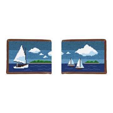 Island Sailing Needlepoint Wallet