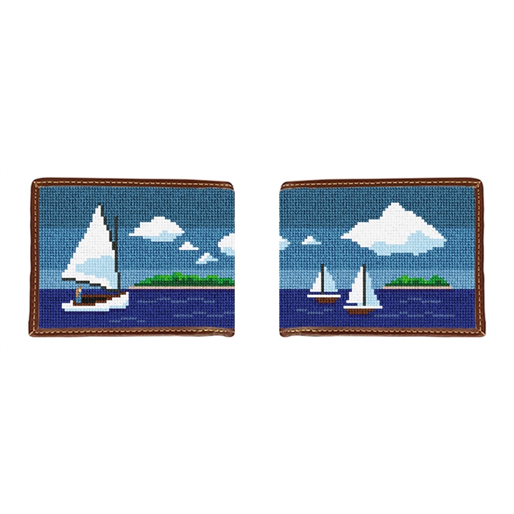 Island Sailing Needlepoint Wallet 