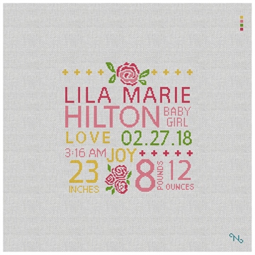 It's A Girl Needlepoint Pillow Kit