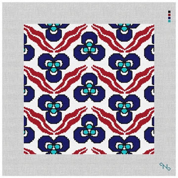 Izmir Pillow Needlepoint Kit Stitched Preview
