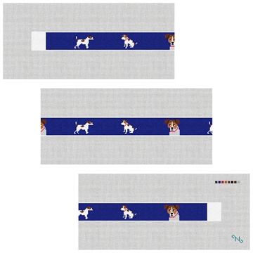 Jack Russell Needlepoint Belt Kit Stitched Preview
