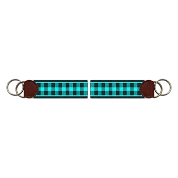 Jade Gingham Needlepoint Key Fob