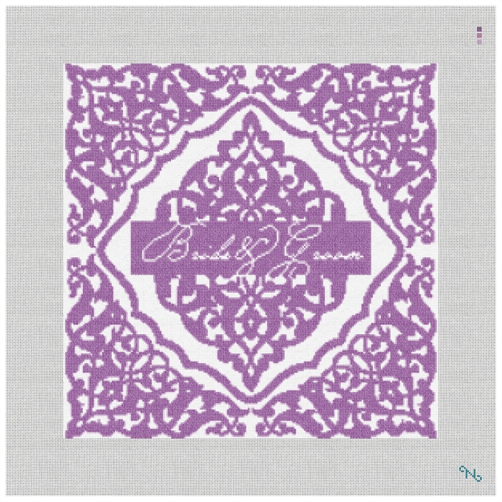 Jasmine Wedding Ring Bearer Pillow Kit Stitched Preview