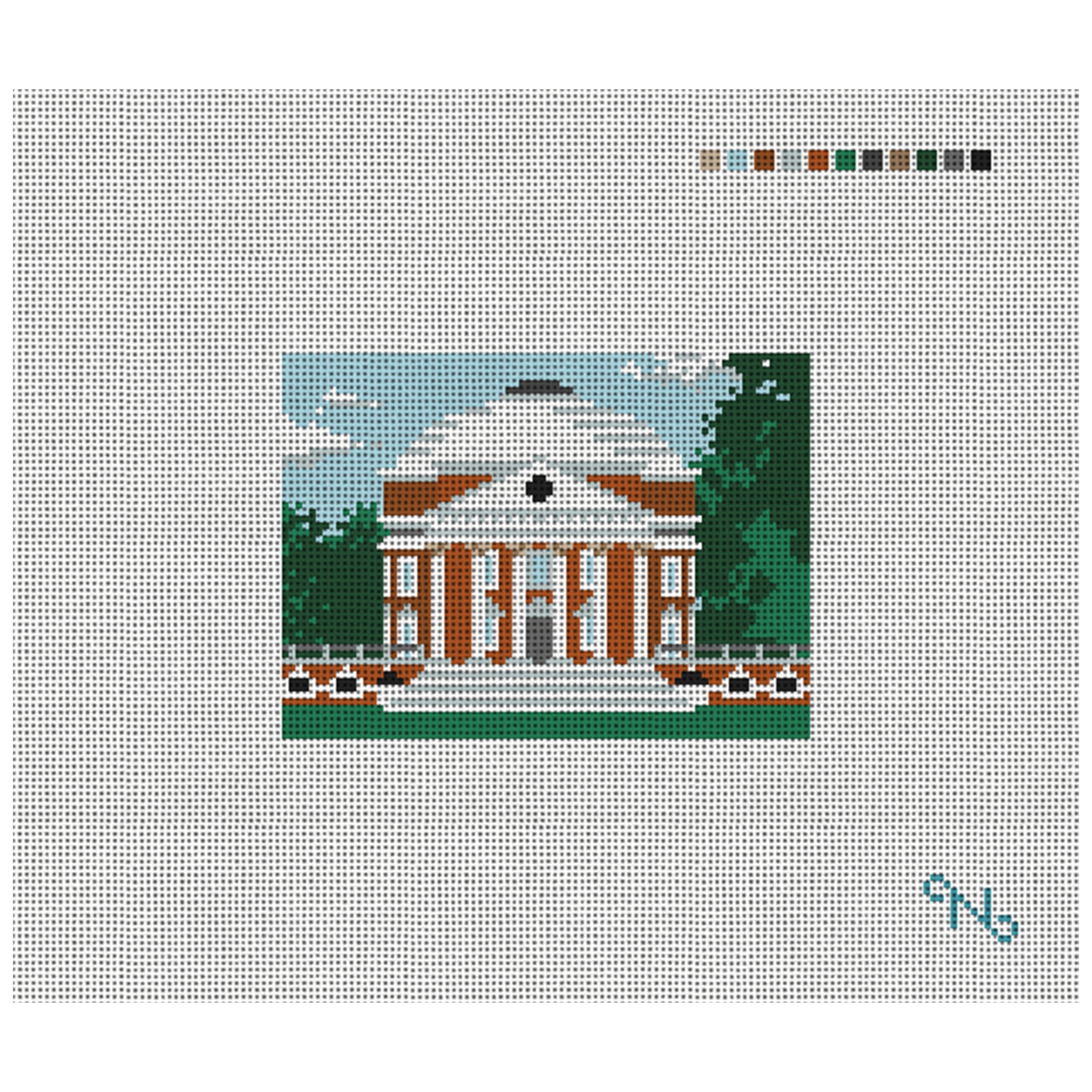 Jefferson's Rotunda Needlepoint Card Wallet Kit