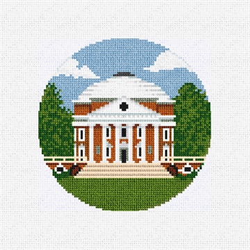 Jefferson's Rotunda Needlepoint Ornament Kit Stitched Preview