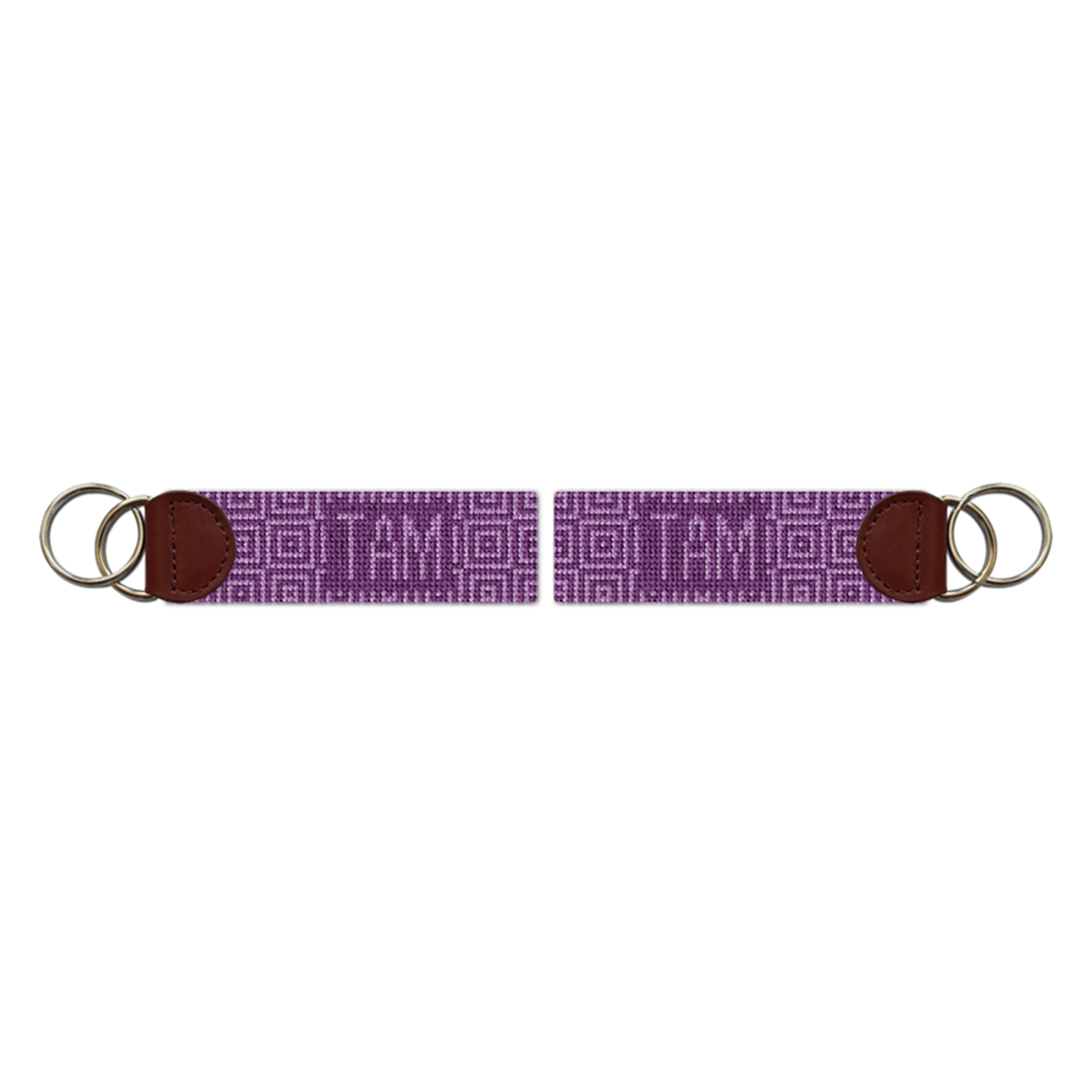 Jeweled Squares Needlepoint Key Fob
