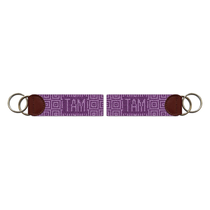 Jeweled Squares Needlepoint Key Fob