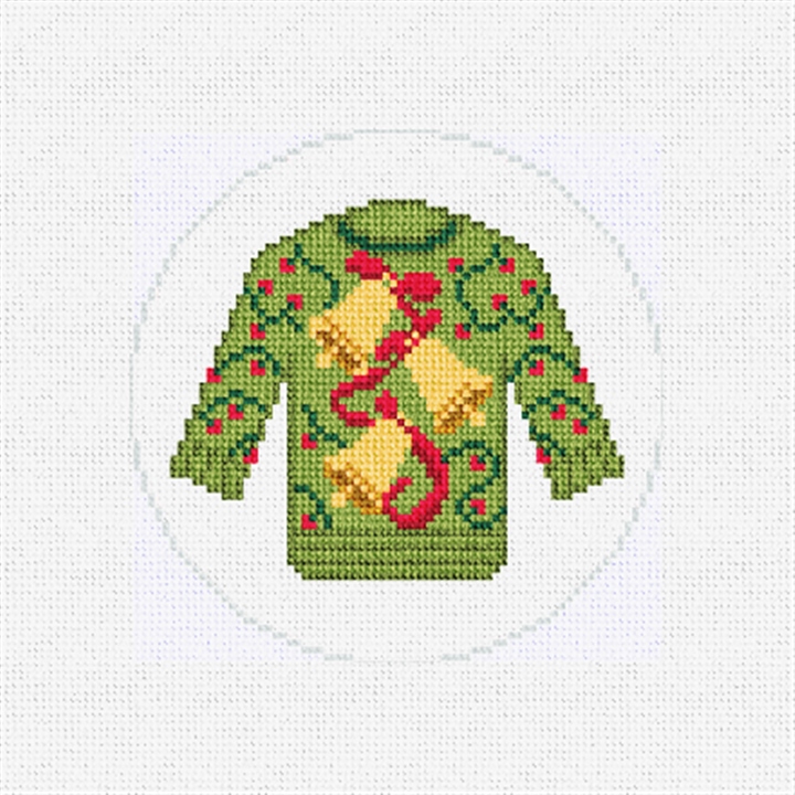 Jingle Bells Ugly Sweater Needlepoint Ornament Kit