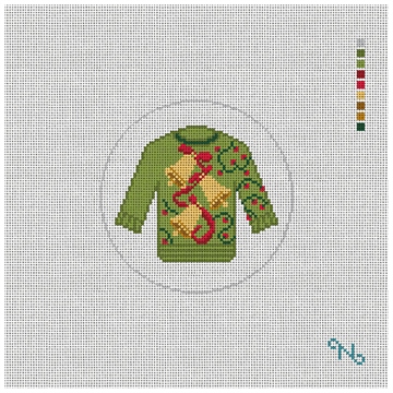 Jingle Bells Ugly Sweater Needlepoint Ornament Kit