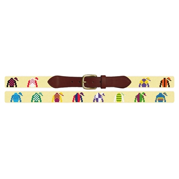 Jockey Silks Needlepoint Belt