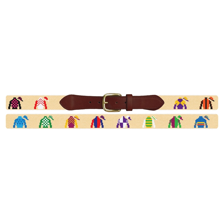 Jockey Silks Needlepoint Belt