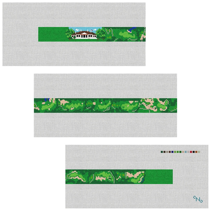 Johns Island Golf Course Needlepoint Belt Kit Stitched Preview