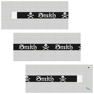 Jolly Roger Personalized Needlepoint Belt Kit Stitched Preview