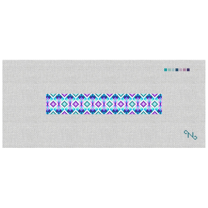 Kaleidoscope Needlepoint Key Fob Kit Stitched Preview