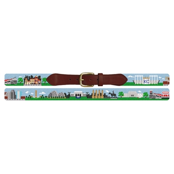 Kansas City Landscape Needlepoint Belt 