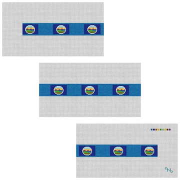 Kansas Flag Needlepoint Belt Kit Stitched Preview