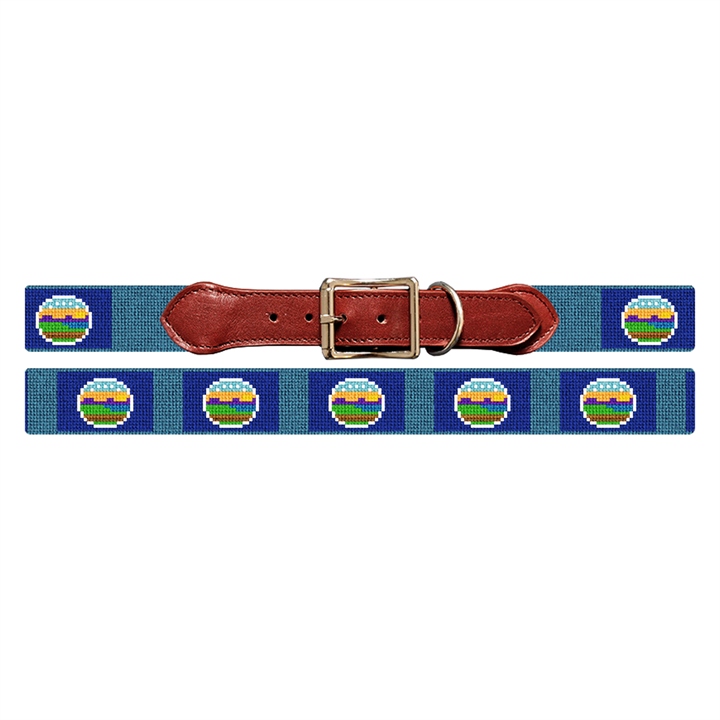 Kansas Flag Needlepoint Dog Collar