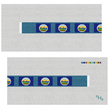 Kansas Flag Needlepoint Dog Collar Kit Stitched Preview