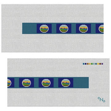 Kansas Flag Needlepoint Dog Collar Kit