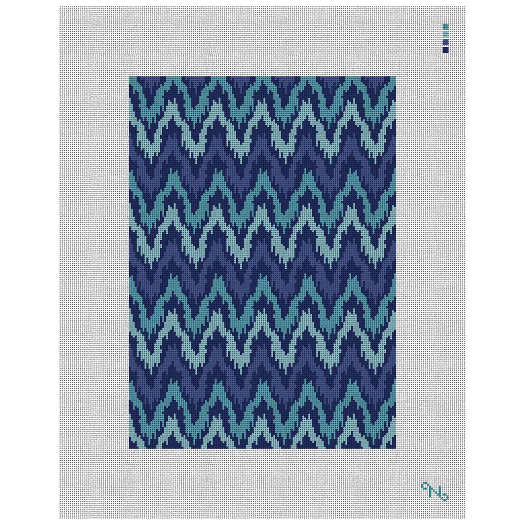 Kasuri Ikat Womens Trifold Wallet Needlepoint Kit