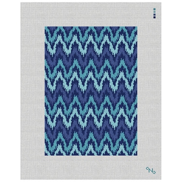 Kasuri Ikat Womens Trifold Wallet Needlepoint Kit Stitched Preview