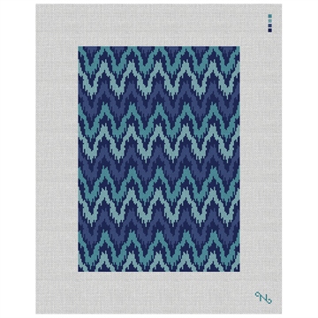 Kasuri Ikat Womens Trifold Wallet Needlepoint Kit