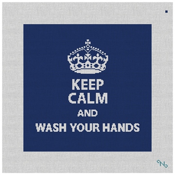 Keep Calm Wash Hands Needlepoint Pillow Kit