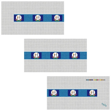 Kentucky Flag Needlepoint Belt Kit Stitched Preview