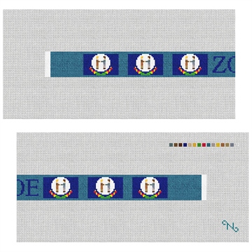 Kentucky Flag Needlepoint Dog Collar Kit Stitched Preview