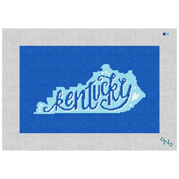 Kentucky Needlepoint Pillow Kit Stitched Preview