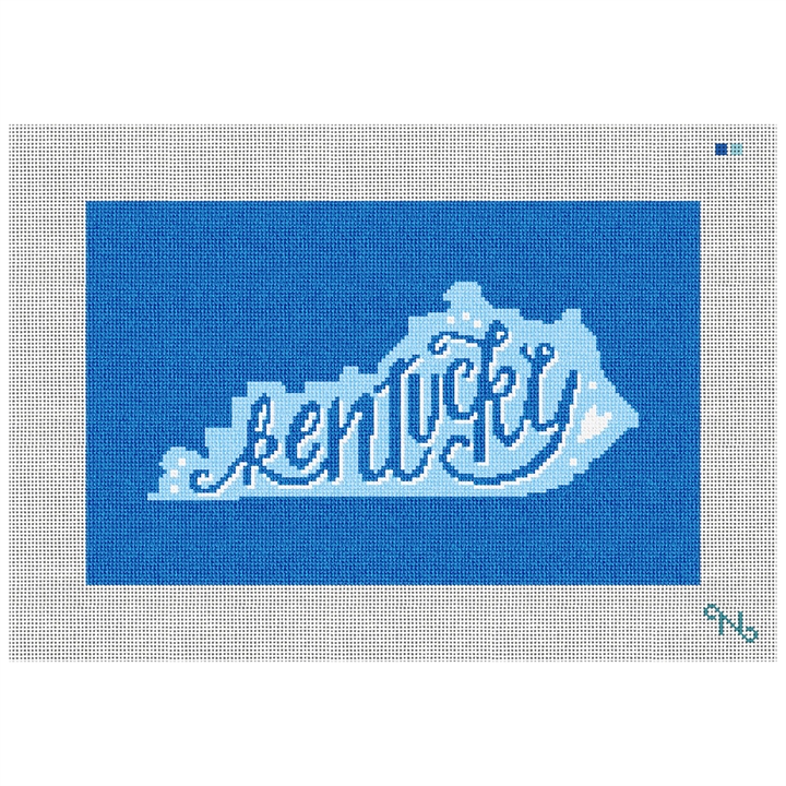 Kentucky Needlepoint Pillow Kit Stitched Preview