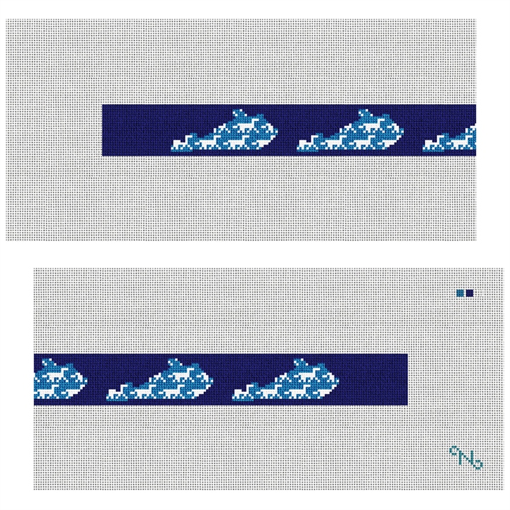 Kentucky State Needlepoint Dog Collar Kit Stitched Preview