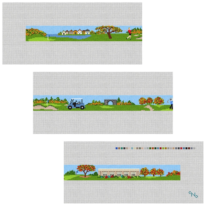 Kernwood Golf Course Needlepoint Belt Kit Stitched Preview