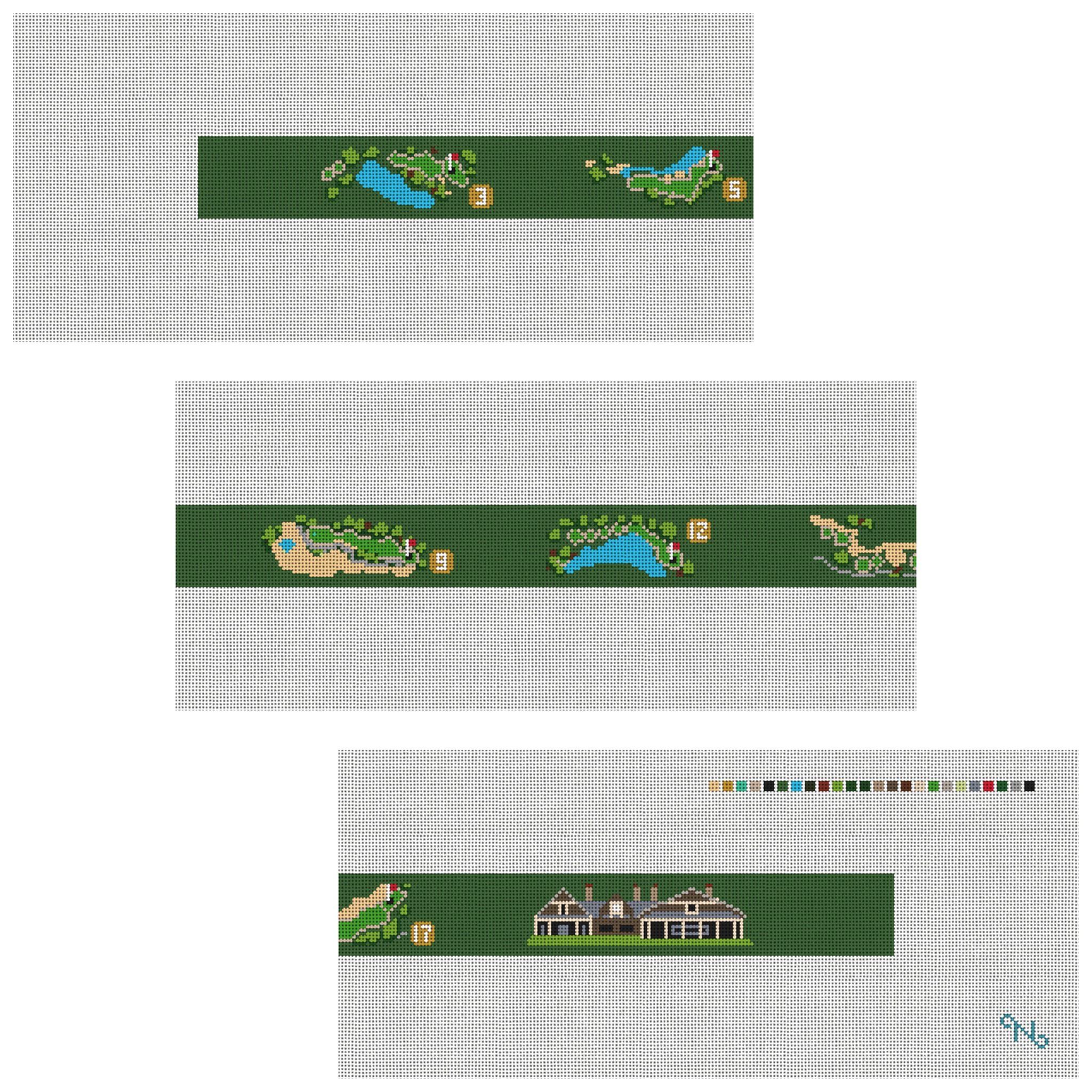 Kiawah River Golf Course Needlepoint Belt Kit