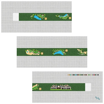 Kiawah River Golf Course Needlepoint Belt Kit Stitched Preview