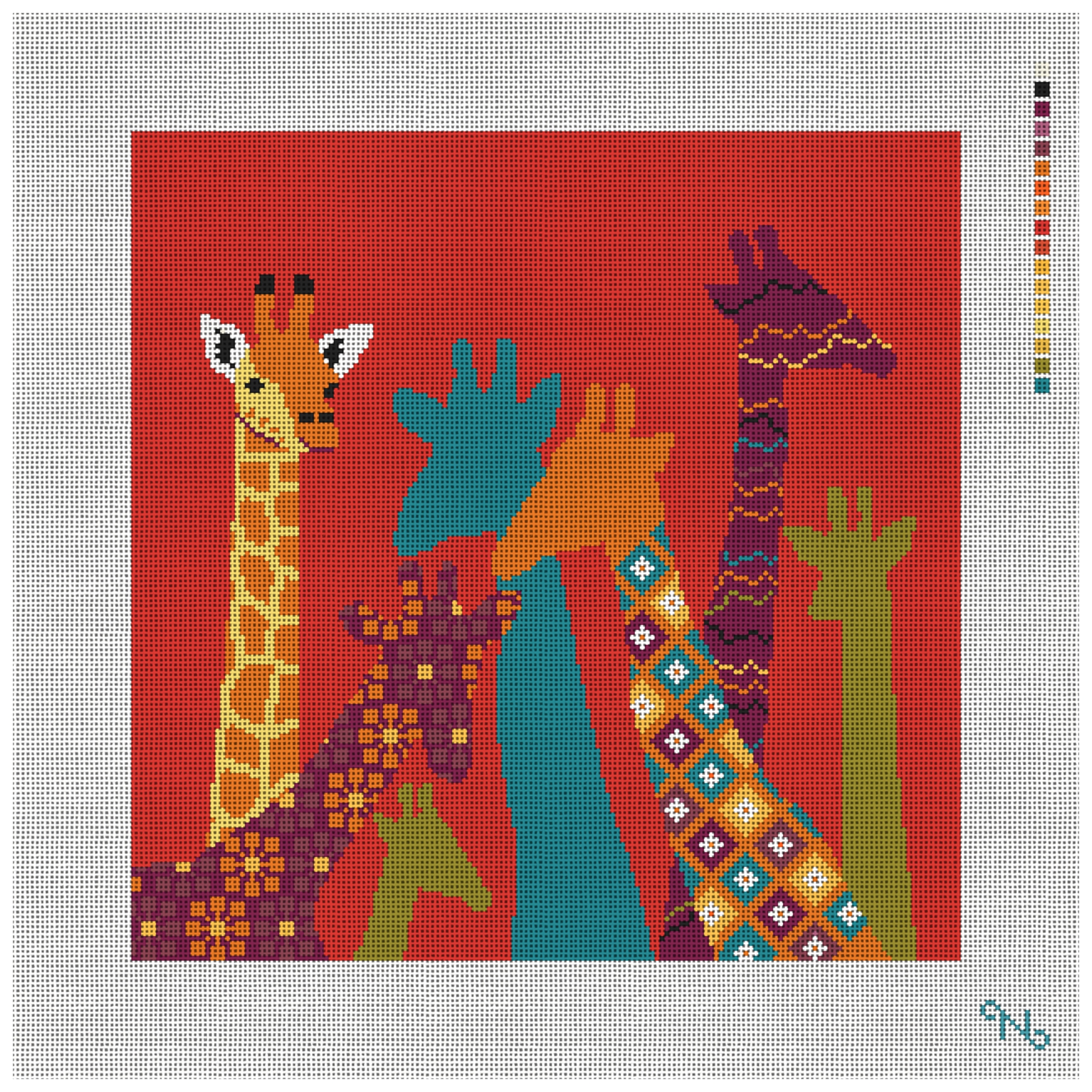 Kids Giraffe Needlepoint Pillow Kit