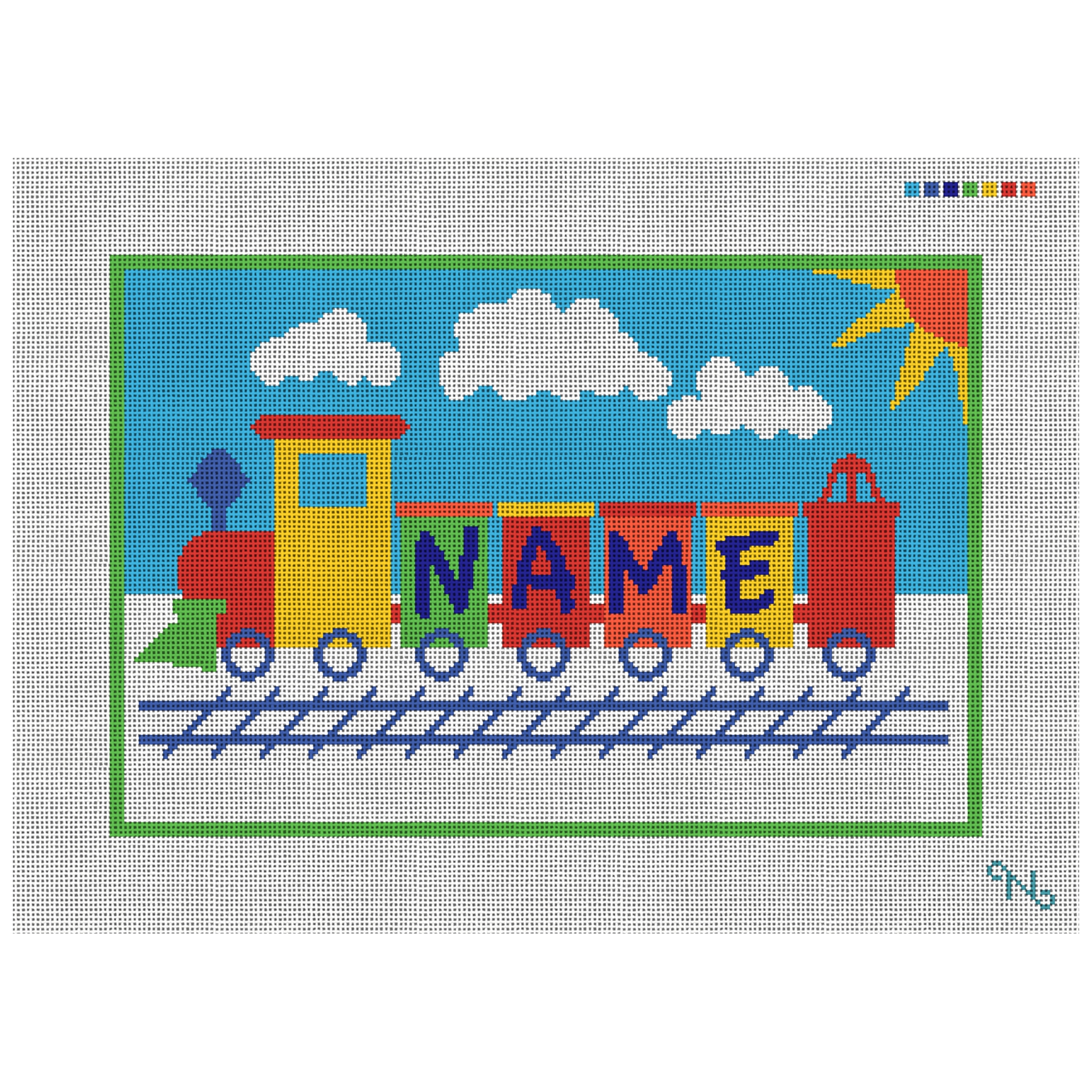 Kids Train Personalized Needlepoint Kit