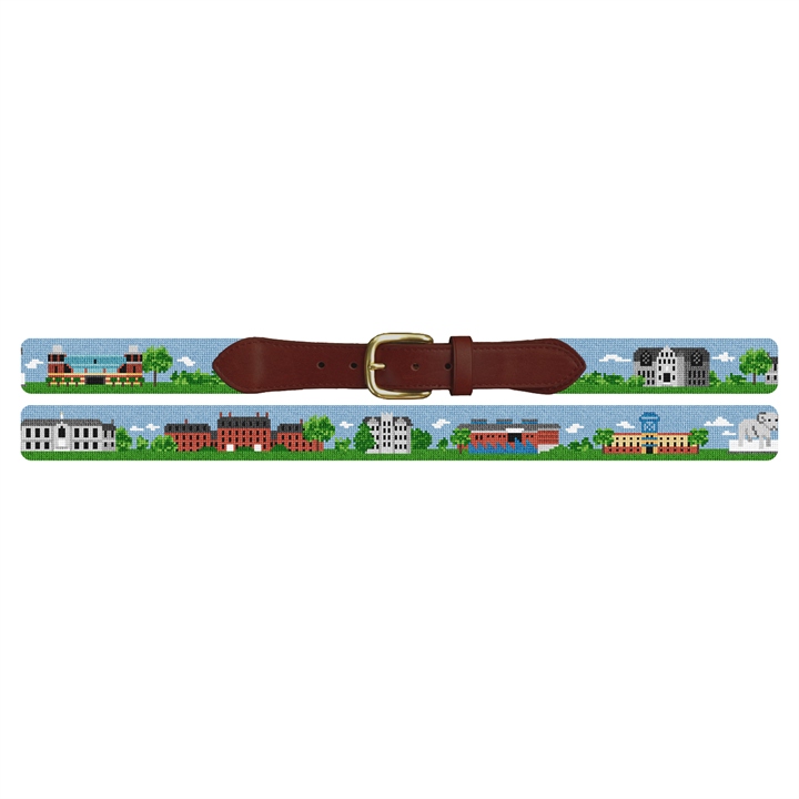 Kingston Rhode Island Landscape Needlepoint Belt 
