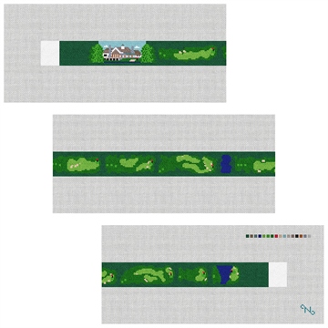 Kinloch Golf Course Needlepoint Belt Kit Stitched Preview