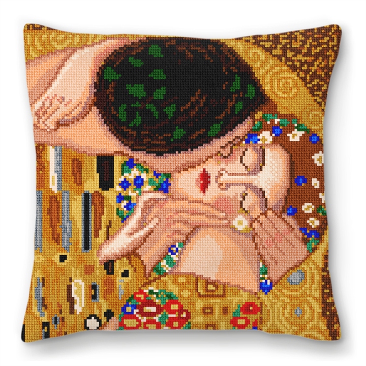 Klimt's Kiss Needlepoint Pillow