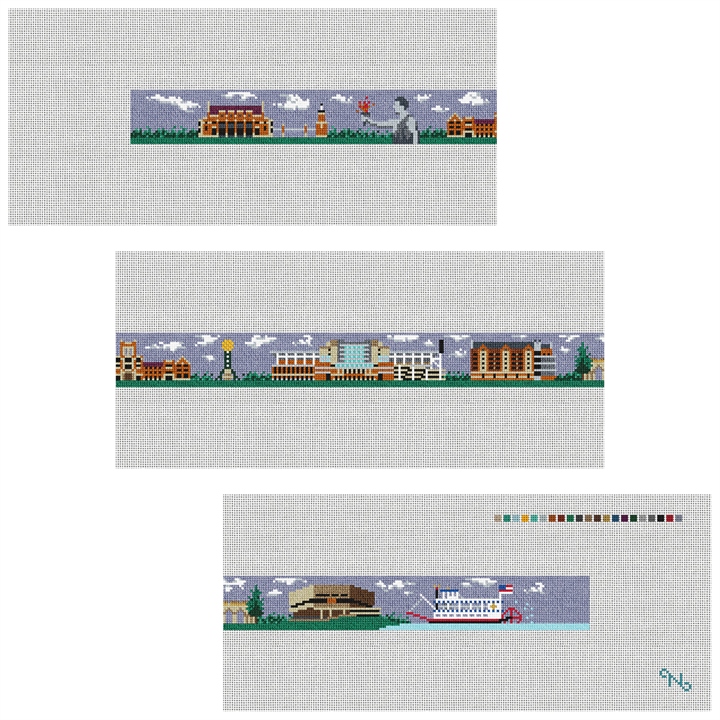 Knoxville Tennessee Needlepoint Belt Kit Stitched Preview