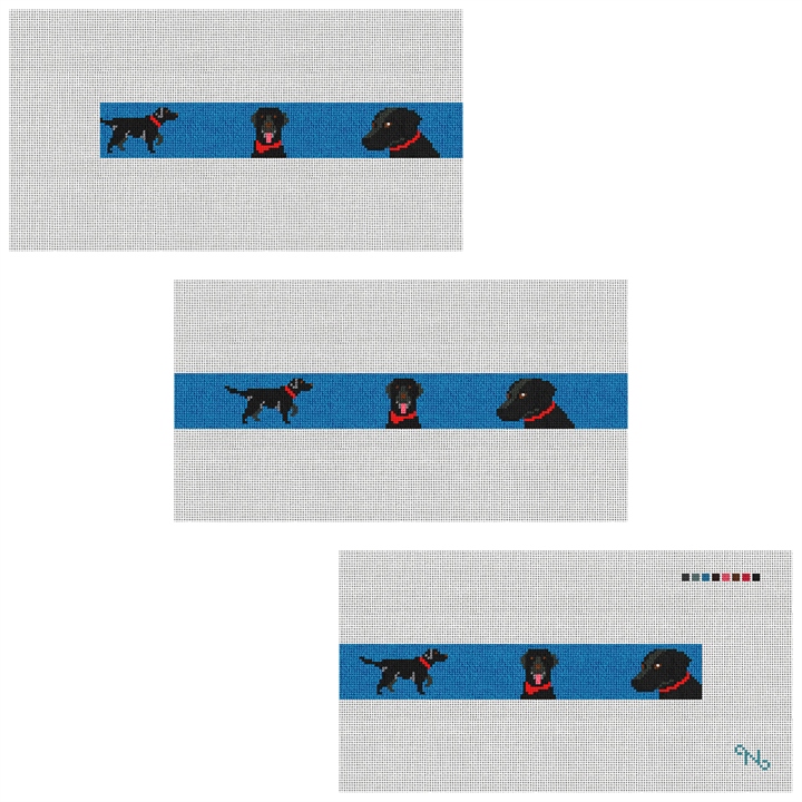 Labrador Retriever Needlepoint Belt Kit Stitched Preview