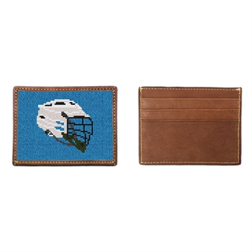 Lacrosse Helmet Needlepoint Card Wallet